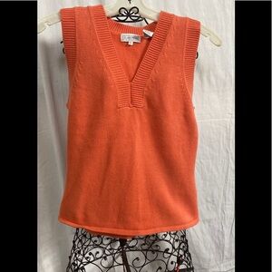 Jeanne Pierre Orange sleeveless Sweater vest Size L